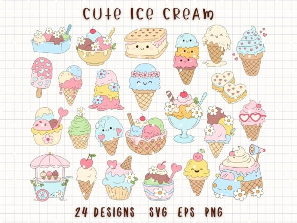 Download Ice Cream Clipart Cute Dessert SVG - Dessert Collection