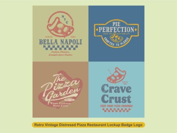 Download Retro Vintage Pizza Restaurant Badge - Restaurant Collection