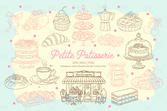 Download Patisserie Dessert Line Art Clipart - Dessert Collection